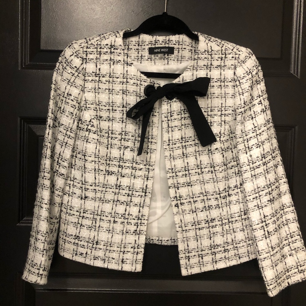 Nine West Black & White Boucle Jacket, 2